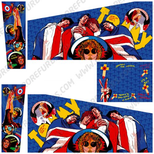 The Who's Tommy Hand Drawn Line Art Alternate Pinball Cabinet Decals Flipper Side Art Data East