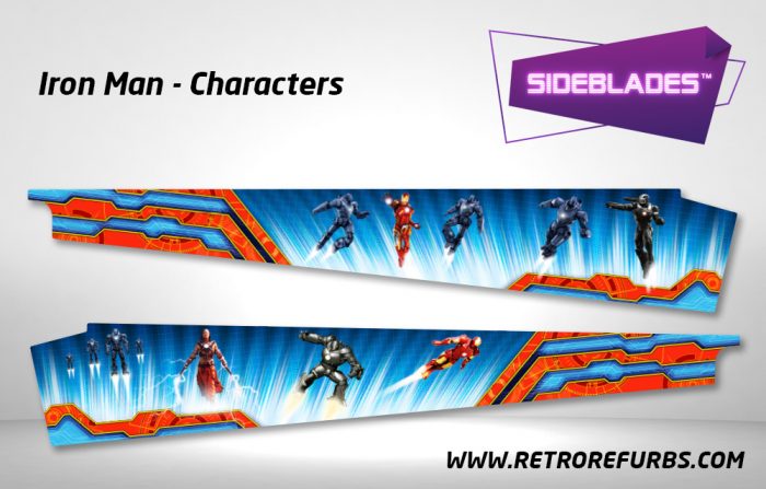 Iron Man Characters Pinball Sideblades Inside Inner Art Decals Sideboard Art Pin Blades