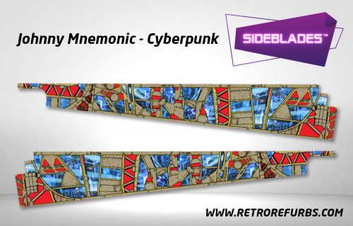 Johnny Mnemonic Cyberpunk Pinball Sideblades Inside Inner Art Decals Sideboard Art Pin Blades