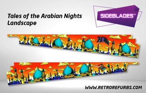 Tales of the Arabian Nights Landscape Pinball Sideblades Inside Inner Art Decals Sideboard Art Pin Blades