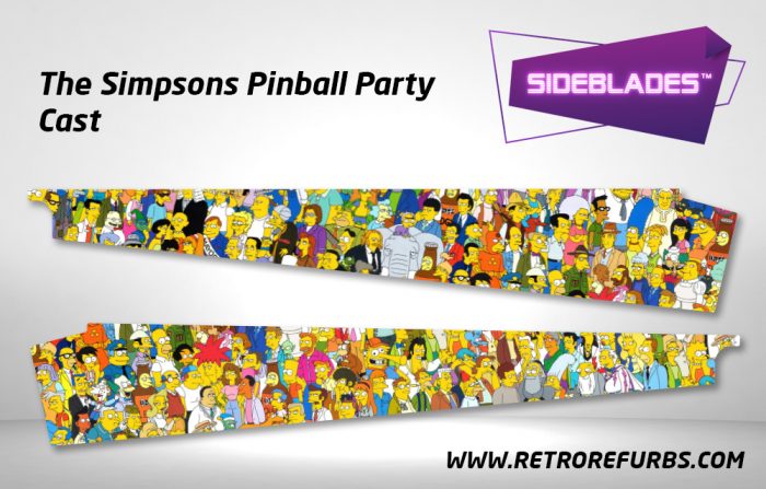The Simpsons Pinball Party Cast Pinball Sideblades Inside Inner Art Decals Sideboard Art Pin Blades