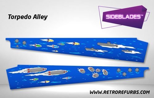 Torpedo Alley Pinball Sideblades Inside Inner Art Decals Sideboard Art Pin Blades