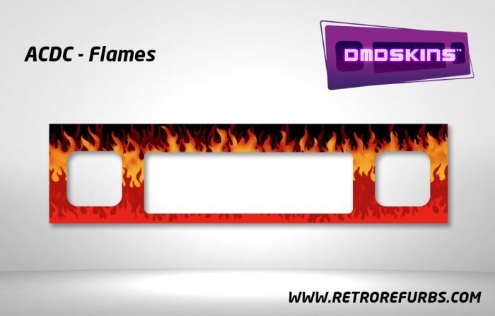 ACDC Flames Pinball DMDSkin Speaker Panel Overlay DMD Artwork Decal
