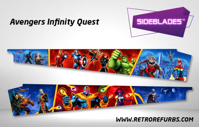 Avengers Infinity Quest Pinball Sideblades Inside Inner Art Decals Sideboard Art Pin Blades