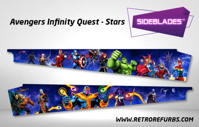 Avengers Infinity Quest Stars Pinball Sideblades Inside Inner Art Decals Sideboard Art Pin Blades