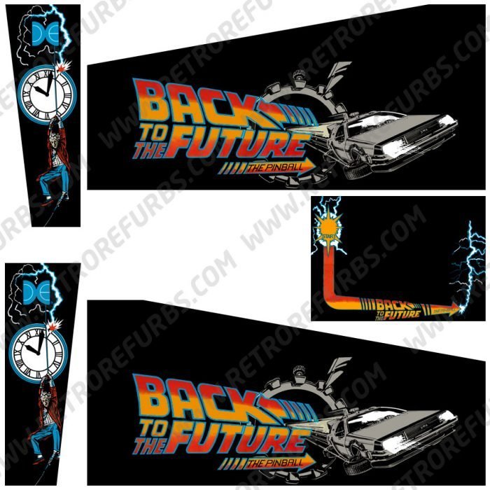 Back To The Future Black Alternate Pinball Cabinet Decals Flipper Side Art Data East