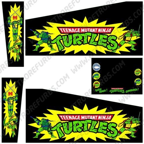 Teenage Mutant Ninja Turtles Black Alternate Pinball Cabinet Decals Flipper Side Art Data East