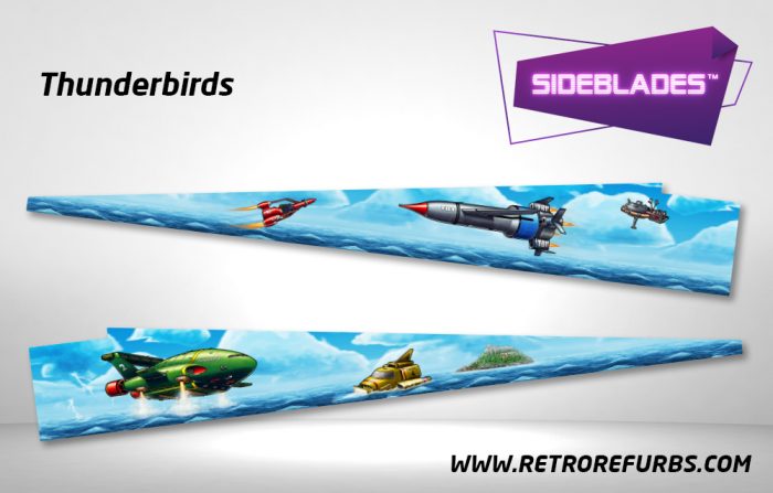 Thunderbirds Pinball Sideblades Inside Inner Art Decals Sideboard Art Pin Blades