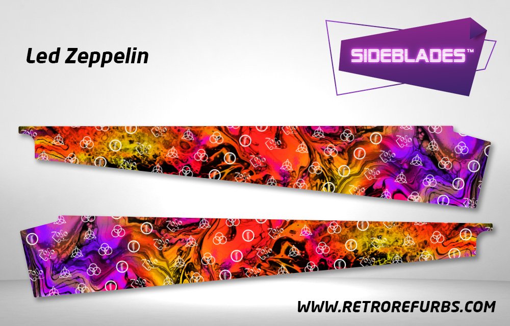 Led Zeppelin Pinball Sideblades Inside Inner Art Decals Sideboard Art Pin Blades