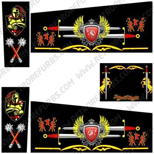 Black Knight Enhanced Alternate Pinball Cabinet Decals Flipper Side Art