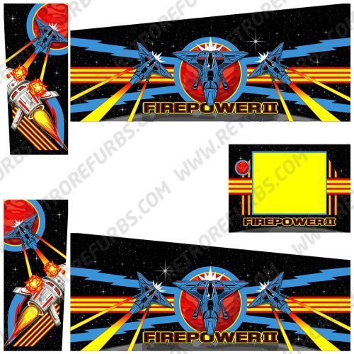 Firepower II Deluxe Alternate Pinball Cabinet Decals Flipper Side Art