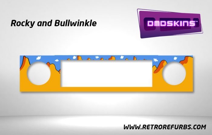 Rocky and Bullwinkle Pinball DMDSkin Speaker Panel Overlay DMD Artwork Decal