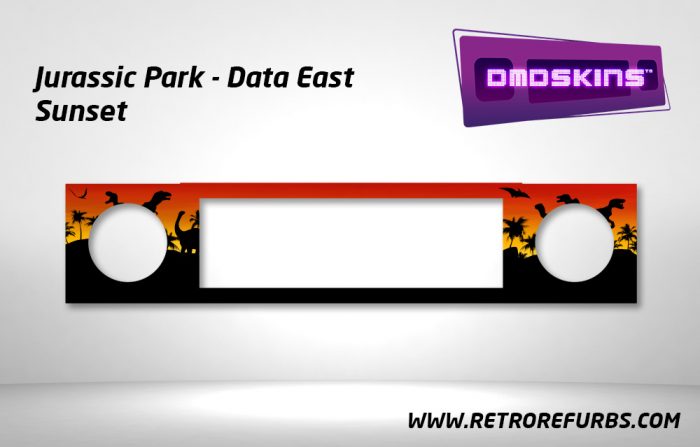 Jurassic Park Sunset Data East Pinball DMDSkin Speaker Panel Overlay DMD Artwork Decal