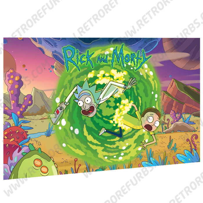 Rick and Morty Portal Alternate Pinball Translite Flipper Backglass for Spooky Pinball