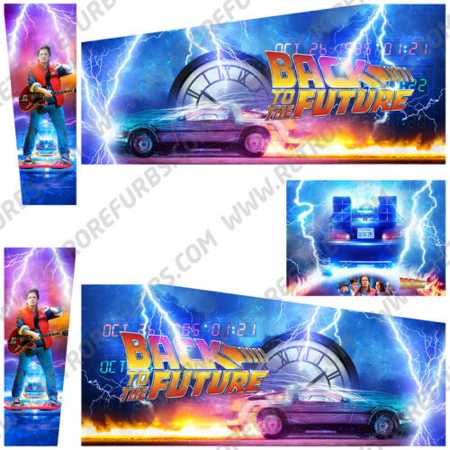 Back to the Future Outta Time Alternate Pinball Cabinet Decals Flipper Side Art Data East