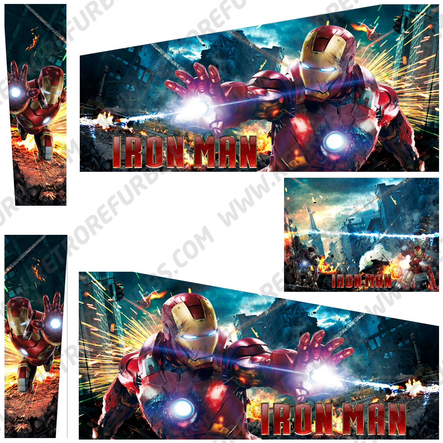 Iron Man Stark Alternate Pinball Cabinet Decals Flipper Side Art Stern