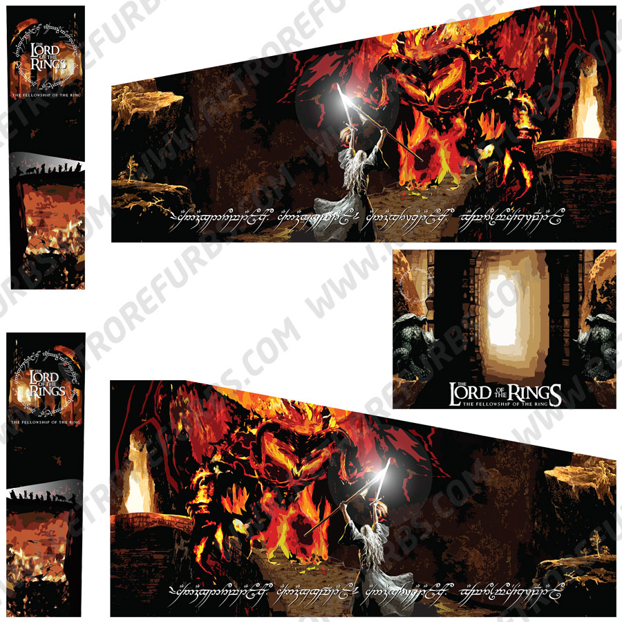 Lord of the Rings Dark Alternate Pinball Cabinet Decals Flipper Side Art Stern