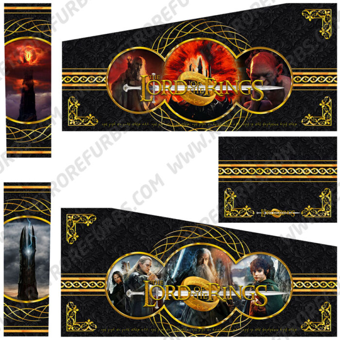 Lord of the Rings Gold Alternate Pinball Cabinet Decals Flipper Side Art Stern
