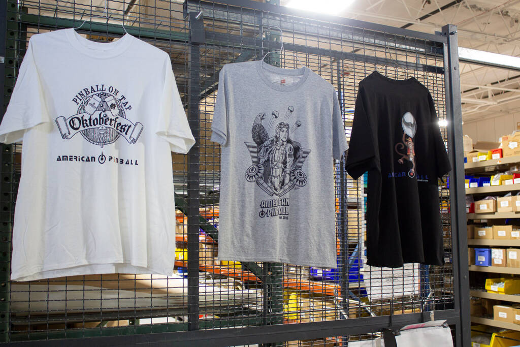 T-shirts on the front of the stock room