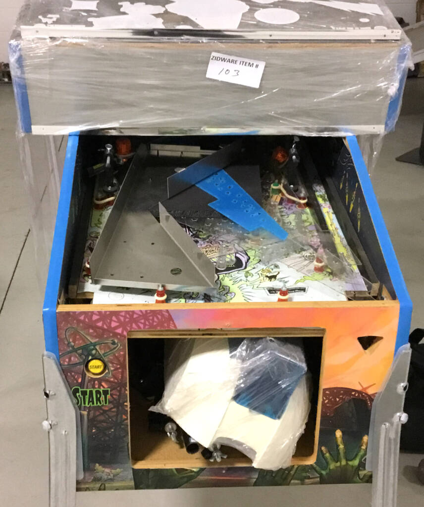 One of the Retro Atomic Zombie Adventureland cabinets and playfields