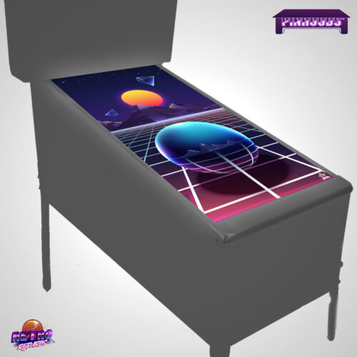 Mockup of Ball on The Grid PinHood Cover Pinball Playfield Glass Protector and Work Mat Shield for Flipper Standard Body Size