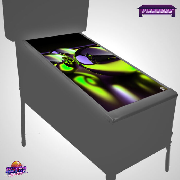 Mockup of Lime Color Balls PinHood Cover Pinball Playfield Glass Protector and Work Mat Shield for Flipper Standard Body Size