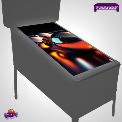 Mockup of Orange Color Balls PinHood Cover Pinball Playfield Glass Protector and Work Mat Shield for Flipper Standard Body Size