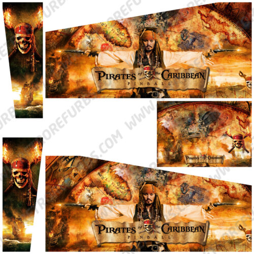 Pirates of the Caribbean Map Edition Alternate Pinball Cabinet Decals Alternative Flipper Side Art