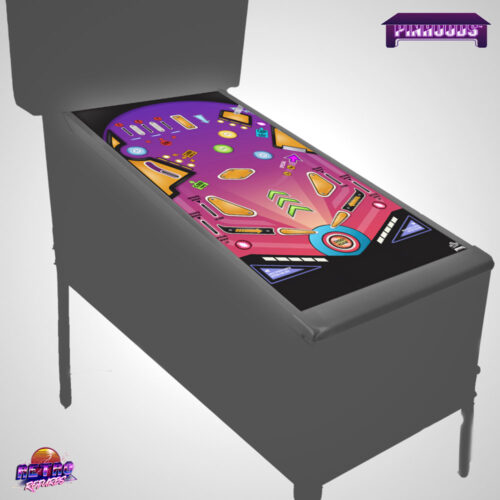 Mockup of Retro Playfield PinHood Cover Pinball Playfield Glass Protector and Work Mat Shield for Flipper Standard Body Size