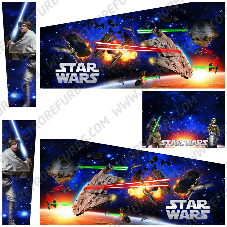 Star Wars Data East Alternate Pinball Cabinet Decals Alternative Flipper Side Art
