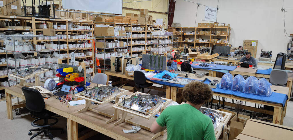 The playfield manufacturing area
