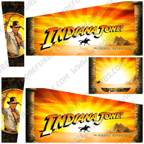 Indiana Jones The Pinball Adventure Williams Realistic Alternate Pinball Cabinet Decals Alternative Flipper Side Art