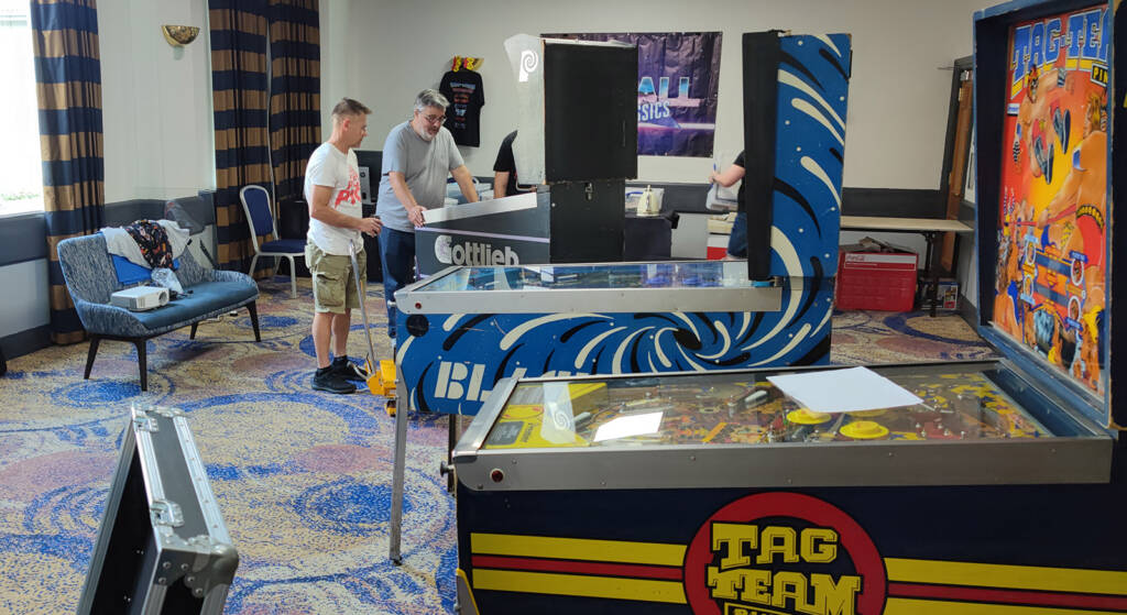 In another side room, the Pinball Classics tournament machines were being prepared for Saturday's qualifying