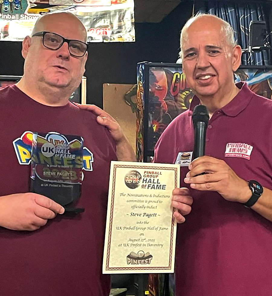 2023 UK Pinball Group Hall of Fame inductee, Steve Pagett