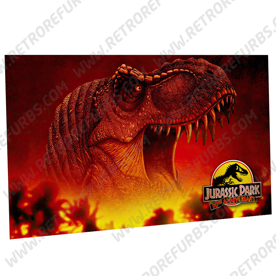 Jurassic Park 30th Anniversary Edition Alternate Pinball Translite Flipper Backglass Display for Stern