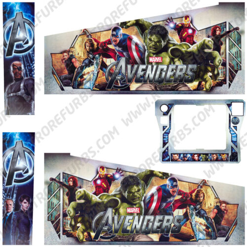 The Avengers Pro Premium Original Pinball Cabinet Decals Flipper Side Art Stern