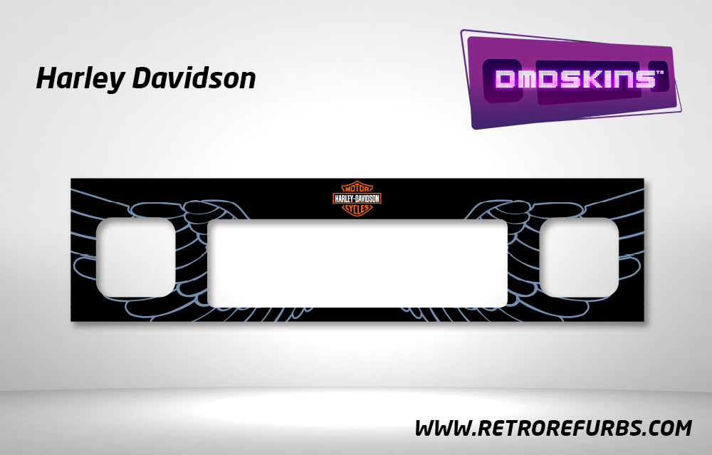 Harley Davidson Sega Stern Pinball DMDSkin Speaker Panel Overlay DMD Artwork Decal