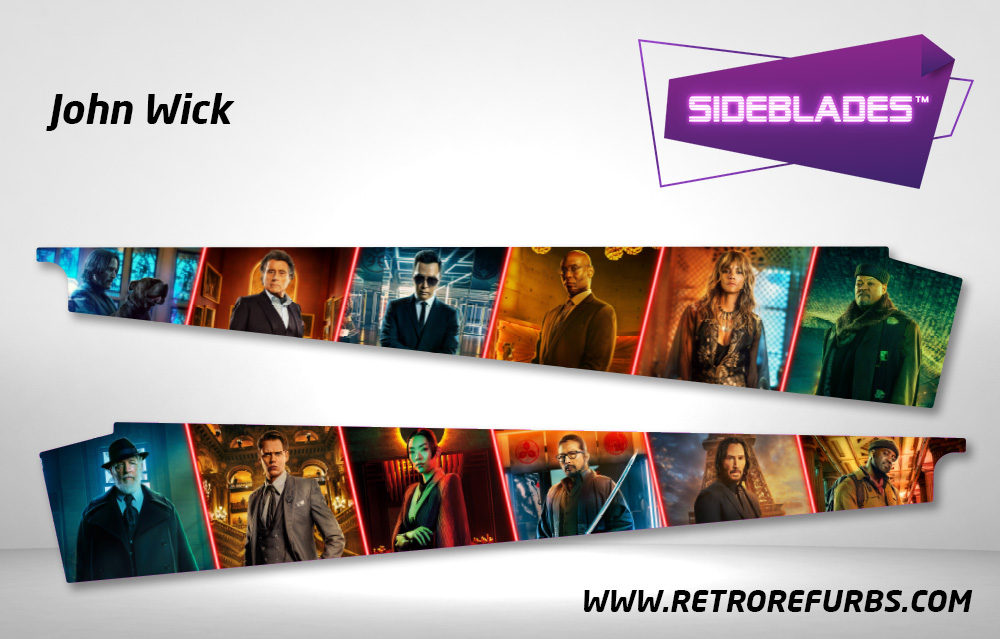 John Wick Pinball Side Blades Inside Inner Art Decals Sideboard Art Pin Blades for Stern Pinball Machine