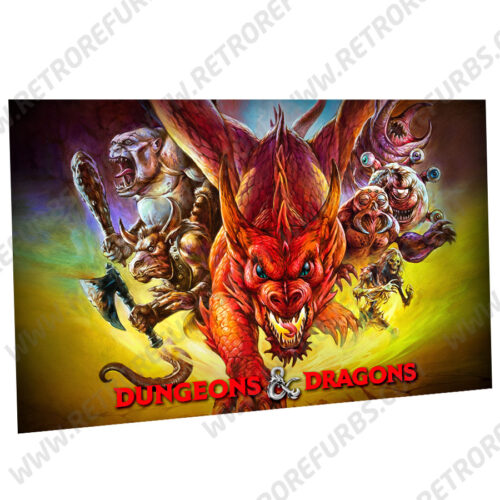 Dungeons & Dragons Classic Alternate Pinball Translite Flipper Backglass Display for Stern