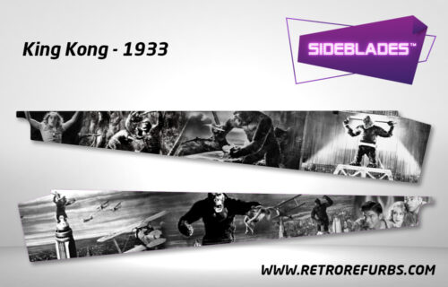 King Kong 1933 Black & White Pinball Side Blades Inside Inner Art Decals Sideboard Art Pin Blades for Stern Pinball Machine