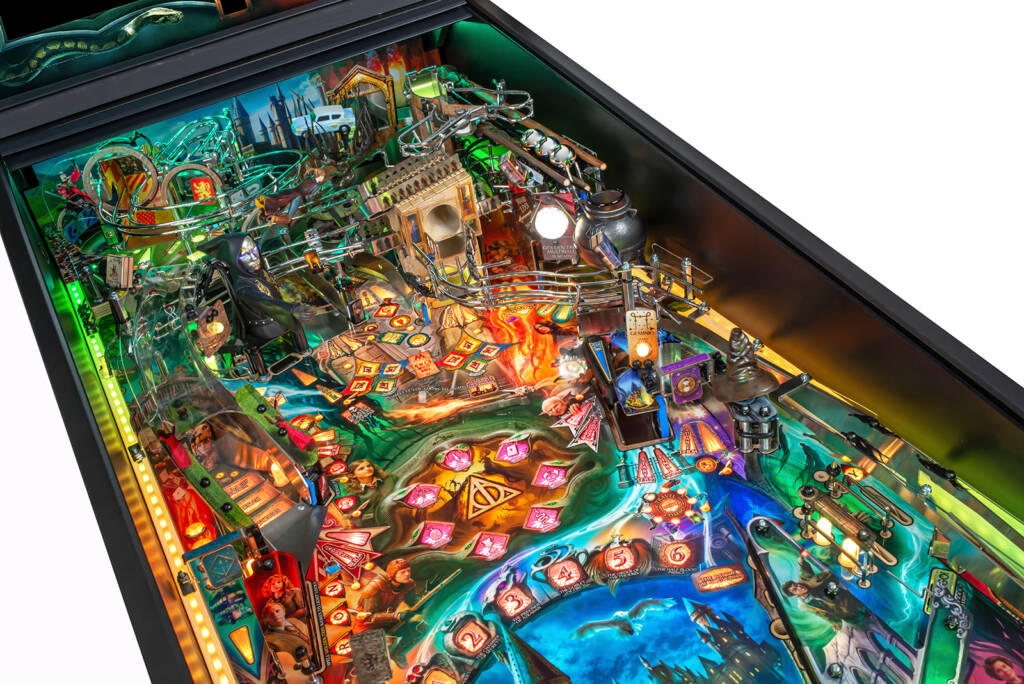 The top half of the playfield with alternate lighting effects