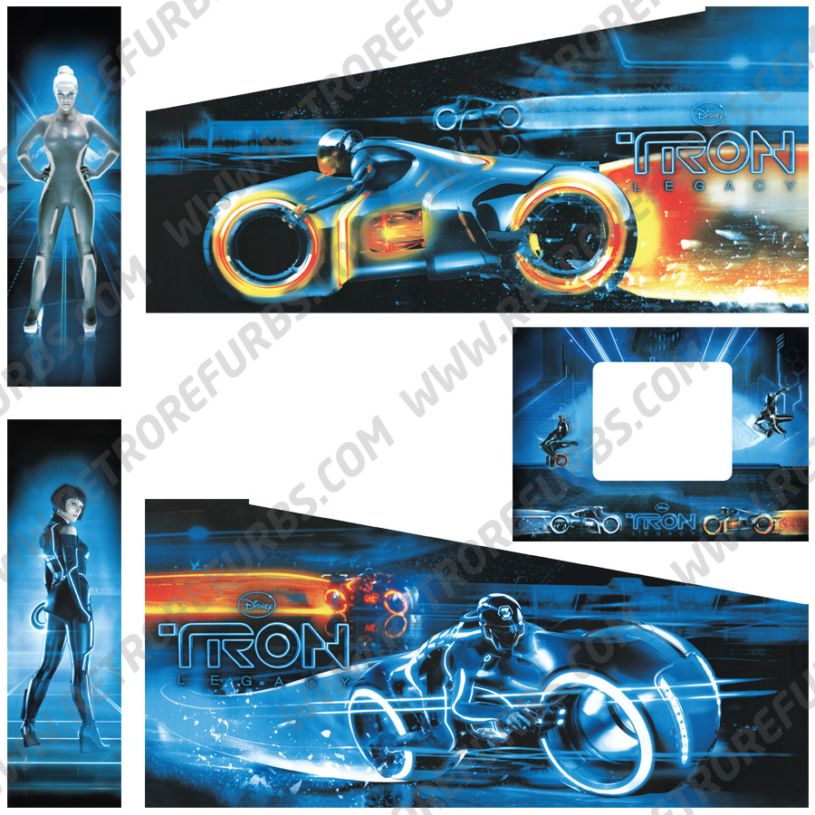 Tron Legacy Pinball Cabinet Decals Flipper Side Art Stern
