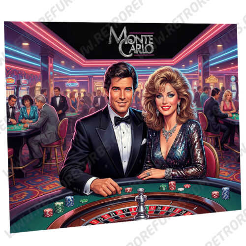 Monte Carlo Alternate Pinball Translite Backglass Flipper Display by Retro Refurbs