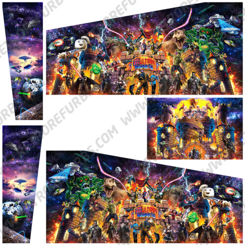 Epic Multicharacter Virtual Pinball Cabinet Decals Side Art for Widebody Flipper Artwork