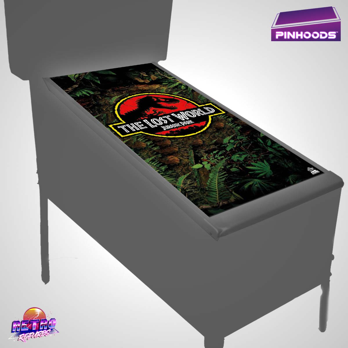 The Lost World Jurassic Park PinHoods pinball playfield glass cover and protector mat SEGA