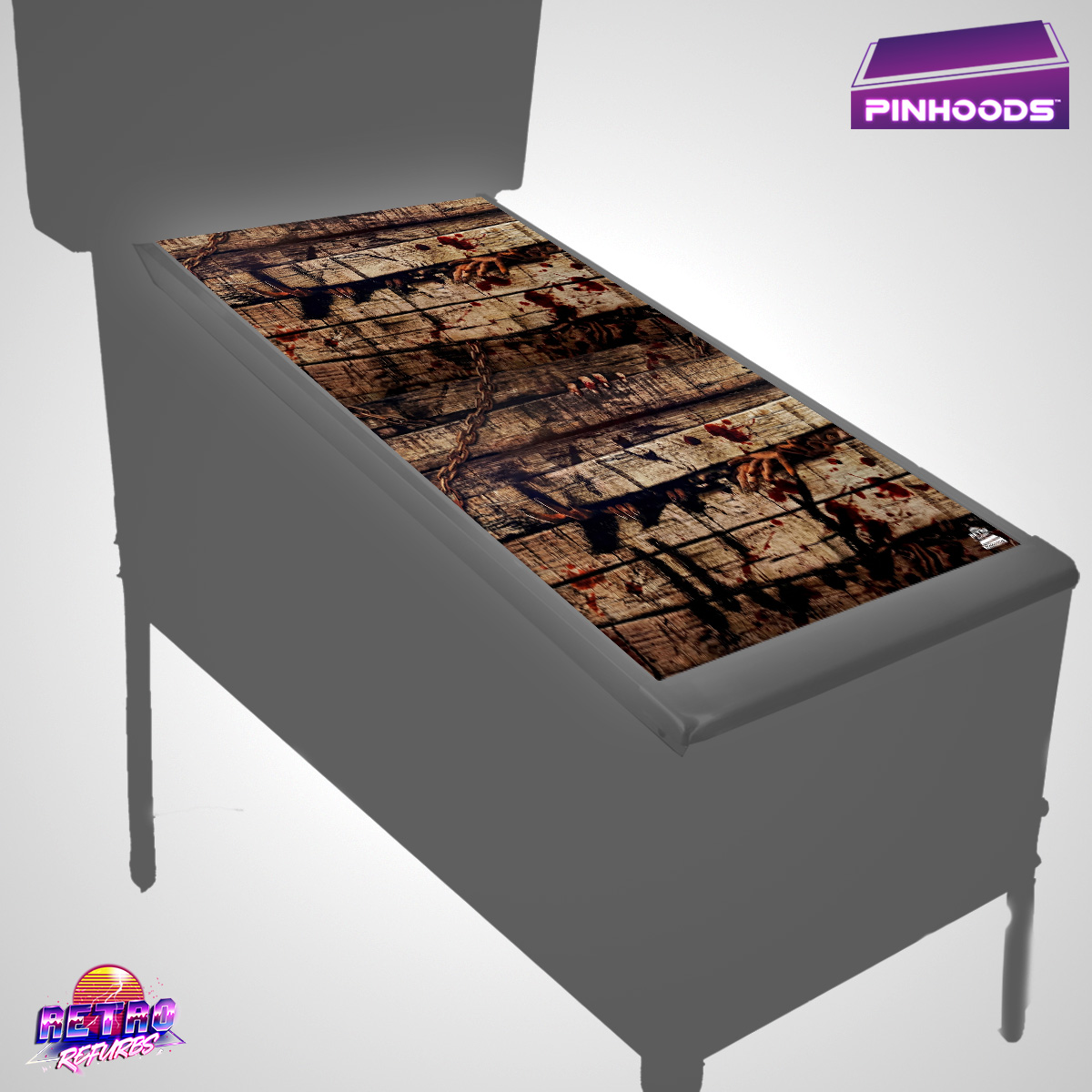 The Walking Dead LE PinHoods pinball playfield glass cover and protector mat