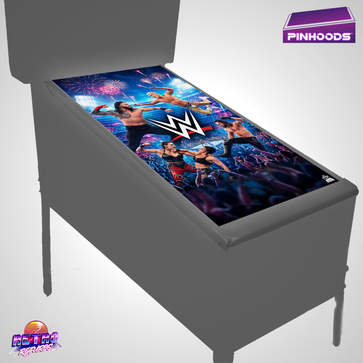 WWE Wrestlemania Pro PinHoods pinball playfield glass cover and protector mat