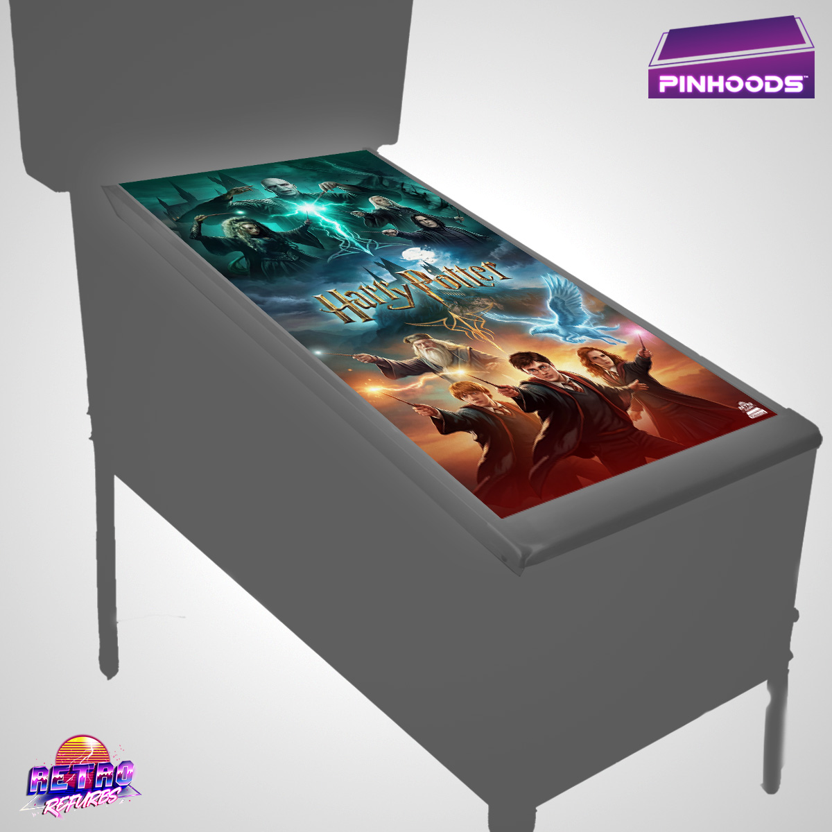 Harry Potter PinHoods pinball playfield glass cover and protector mat